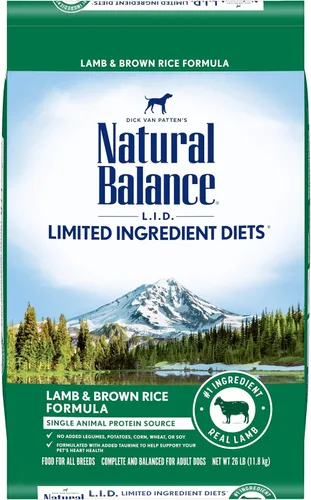 Miniatura 13 de Natural Balance Alimento seco para perros adultos de ingredientes limitados con granos saludables, receta de cordero y arroz integral, 12 libras