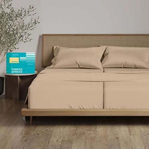 Miniatura 40 de THREAD SPREAD Sábanas 100% Algodón Egipcio Tamaño Twin - 800 Alto Número de Hilos 3 Piezas Sábanas Twin Extra Largas para Dormitorio, Bolsillo