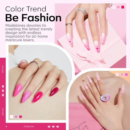 Miniatura 2 de Modelones Polvo acrílico rosa de 6 colores, kit de polvo de uñas acrílico neón con purpurina de verano, polvo de uñas acrílico para el día de San