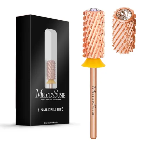 Miniatura 23 de MelodySusie Brocas de uñas de seguridad, brocas de carburo de 2,38 mm de barril grande y parte superior redonda y suave, adecuadas para manicura