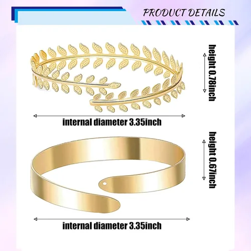 Miniatura 3 de MOZAKA Juego de 2 brazaletes ajustables dorados para mujer