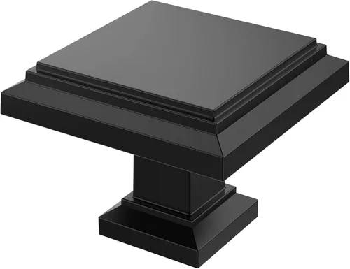 Miniatura 36 de Alzassbg - Paquete de 10 tiradores de gabinete de níquel negro cepillado de 3 pulgadas (76mm) con agujero central, manijas de gabinete de cocina
