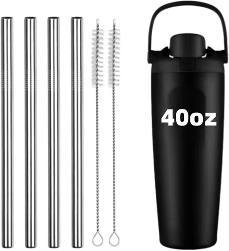 Miniatura 8 de Pajitas de repuesto de metal compatibles con vaso de acero inoxidable Owala Kids con aislamiento térmico de acero inoxidable de 12 oz/15 onzas