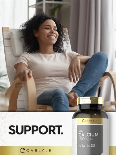 Miniatura 6 de Carlyle Calcio 1200 mg con vitamina D3 300 cápsulas blandas Suplemento sin OMG y sin gluten