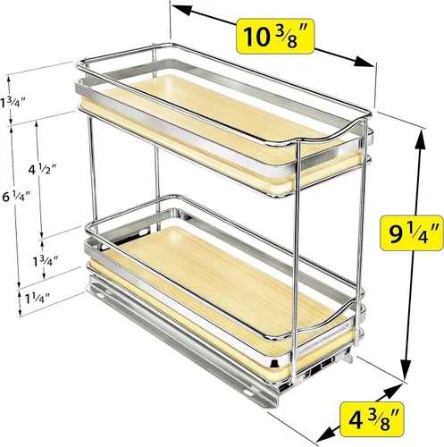 Miniatura 5 de LYNK PROFESSIONAL® Élite™ - Organizador de especieros extraíble para el interior de armarios de cocina - 4-3/8 pulgadas de ancho - Cajón deslizante