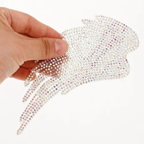 Miniatura 4 de Glitter Angel Wings Applique Patch 2pcs Heat-Activated Fabric Sewing Patch for Clothing Decoration DIY Garment Craft Accessories