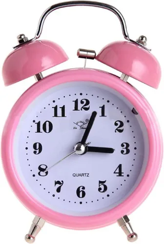 Miniatura 7 de Reloj despertador de plástico con forma de corazón pequeño de 3 pulgadas con forma de corazón duro, silencioso, analógico, de cuarzo, para Rojo