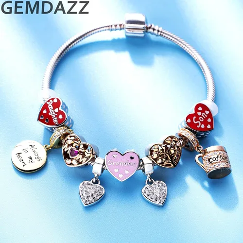 Miniatura 4 de Dijes temáticos de plata de ley 925 para el día de la madre, color azul marino, para mamá, hermana, madre, búho, para pulsera europea, regalo