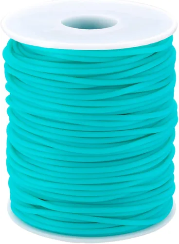 Miniatura 52 de FASHEWELRY 3 rollos de cables de goma huecos para tejer, cable de peluquero de 0.079 pulgadas (0.079 in), cables de silicona para tejer puntada
