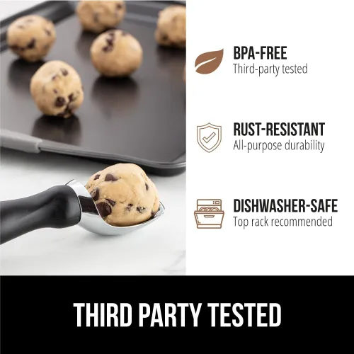 Miniatura 6 de GORILLA GRIP Cuchara para helado resistente sin BPA, mango ergonómico cómodo, cuchara de grado profesional para porciones redondas perfectas