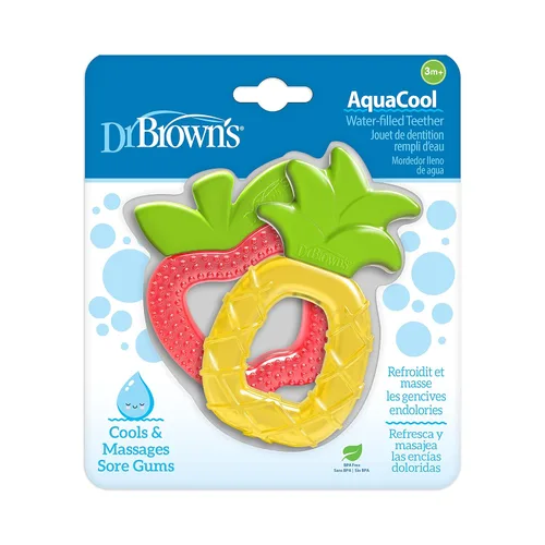 Miniatura 2 de Dr. Brown's AquaCool - Mordedor para bebé con agua, juguete refrescante para encías adoloridas, sabor manzana y piña, libre de BPA, para bebés de 3
