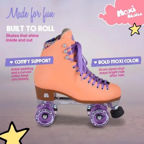 Miniatura 3 de Moxi Beach Bunny Roller Skates for Women - Colorful, Precision-Fit Skate with High-Rebound Wheels, Moisture-Wicking Lining & Padding, Roller Skates