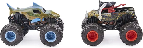 Miniatura 4 de Monster Jam Megalodon vs Pirate's Curse - Camiones que cambian de color a escala 1:64, paquete doble para niños de 3 años en adelante