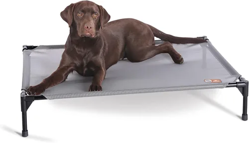 Miniatura 20 de K&H PET PRODUCTS - Cuna elevada para mascotas con centro de malla, varios tamaños Malla Chocolate/Negro
