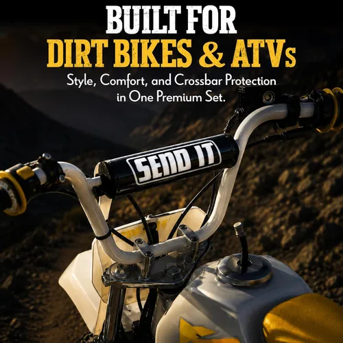 Miniatura 3 de SEND IT Almohadilla de manillar con DONUTS GRATIS Handlebar para bicicleta de cross ATV Crossbar (Negro, Pit Bike)