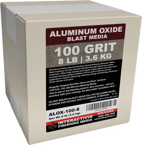 Miniatura 13 de Óxido de aluminio #30 - 8 libras - Medios abrasivos de chorro de arena gruesa para gabinetes de voladura y pistolas de voladura.