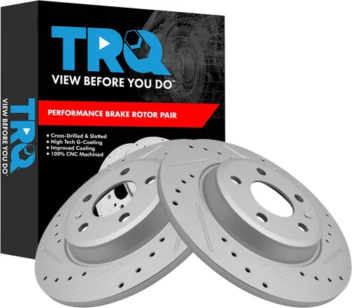 Miniatura 364 de TRQ Juego de rotores de freno de rendimiento trasero con revestimiento G premium compatible con Mazda 6 2014-2021