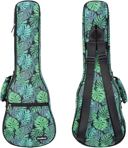 Miniatura 13 de CLOUDMUSIC Funda para ukelele Gig Bag con mochila acolchada para concierto de 23" pulgadas (concierto, gris)