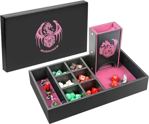 Miniatura 9 de Bandeja de Dados DND y Caja de Almacenamiento de Torre, Estuche Portadados D&D 4 en 1