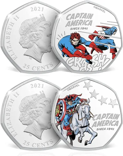 Miniatura 5 de Paquete completo de la colección completa conmemorativa oficial del Capitán América, 14 monedas/medallas de las escenas más memorables