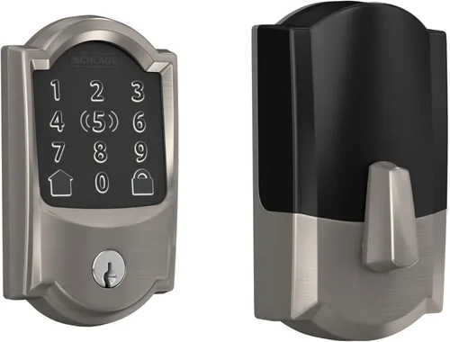 Miniatura 13 de Schlage BE499WB CAM 716 Encode Plus WiFi Cerrojo de seguridad inteligente con cerradura de entrada sin llave y pantalla táctil con moldura Camelot