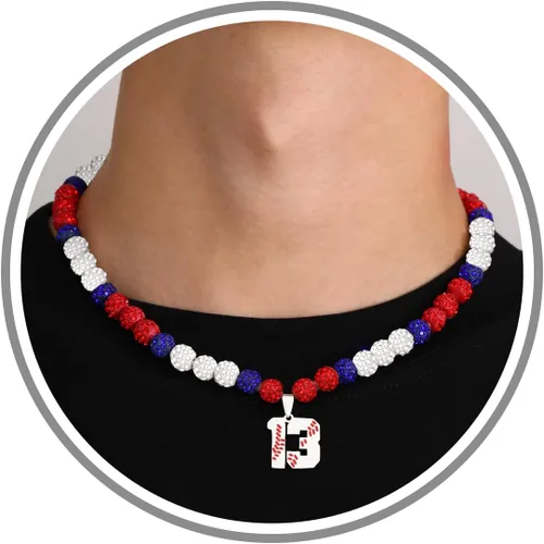 Miniatura 106 de Btysun Collares de béisbol de béisbol número 0-99 dijes de acero inoxidable para hombres, regalos de béisbol, papá, marido, regalo de Navidad