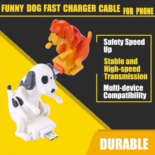 Miniatura 2 de Funny Dog - Cable de carga USB de 4 pies para Android (cable Android, naranja)