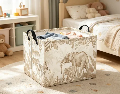 Miniatura 3 de Cesta rectangular de almacenamiento para bebés y niños, para el hogar, cocina, niñas, lindo contenedor de almacenamiento de juguetes, organizador