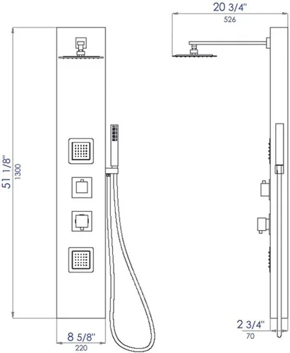 Miniatura 8 de ALFI brand ABSP65B - Panel de ducha, color negro