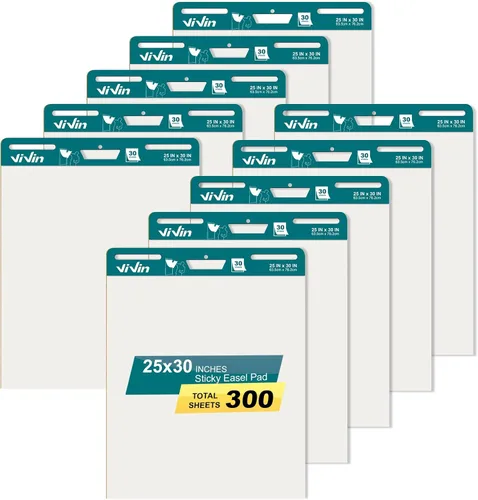 Miniatura 8 de ViVin Almohadilla de caballete súper pegajosa, papel de 25 x 30 pulgadas para profesores, papel de caballete autoadhesivo grande, tabla de anclaje