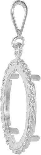 Miniatura 3 de Bisel de plata de ley de un cuarto de dólar de 0.945 in, con borde de cuerda, corte de diamante, moneda de 25 centavos no incluida, Plata Esterlina