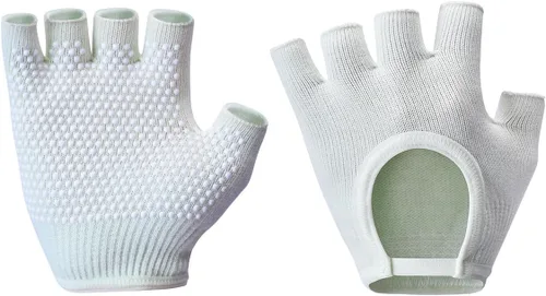 Miniatura 18 de Guantes de yoga antideslizantes sin dedos, ideales para pilates, barras, yoga de aire y entrenamientos de fitness, tela transpirable con agarre