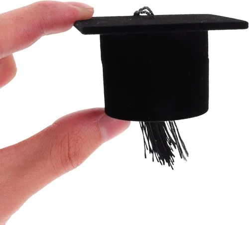 Miniatura 4 de Amosfun Caja de anillo con forma de sombrero de doctor, regalo de graduación, organizador creativo, caja de almacenamiento, soporte para anillo