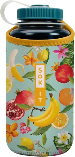 Miniatura 19 de Sok It BotlSok Funda para botella de agua con cubierta de neopreno aislante (Floral abstracto, se ajusta a CamelBak o Nalgene de 12 onzas)