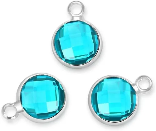 Miniatura 10 de Adabele Colgante de piedra natal de plata de grado A, 0.236 in, pequeño, 0.315 in y 0.394 in para aretes personalizados, pulseras, collares