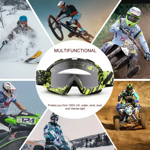 Miniatura 6 de SPOSUNE - Gafas para motocicleta, ATV, gafas UV400 para motocross, gafas para hombres, mujeres y jóvenes, gafas resistentes al viento y al polvo