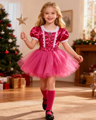 Miniatura 126 de Century Star Tutú de 4 capas para niñas pequeñas, faldas de ballet de tul para baile de princesa, esponjoso, para fiestas de cumpleaños de 2 a 8 años