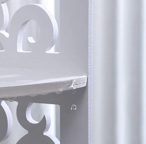 Miniatura 6 de Estante esquinero de 4 niveles, estante de escalera de esquina para sala de estar, estante de ducha esquinero independiente para baño, estante