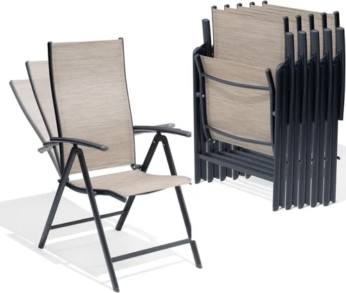 Miniatura 20 de Crestlive Products. Conjunto de 2 sillas plegables de patio, 7 niveles ajustables, reclinables, con respaldo alto, para exterior, sillas de césped