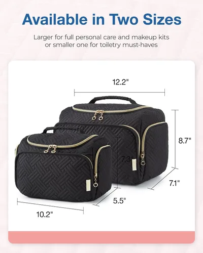 Miniatura 5 de BAGSMART Neceser de viaje para mujer, bolsa de cosméticos, organizador de maquillaje con asa, bolsa de viaje para artículos de tocador, accesorios