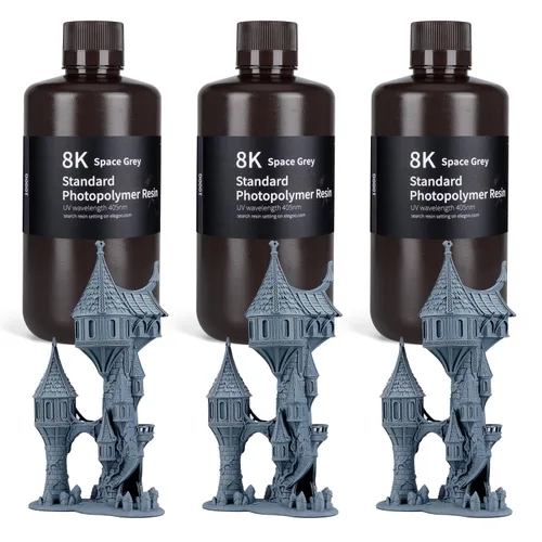 Miniatura 17 de ELEGOO Resina de impresora 3D estándar mejorada 2.0, resina fotopolimérica de curado UV de 405 nm para Mars Saturn Jupiter MSLA DLP LCD 3D Printing