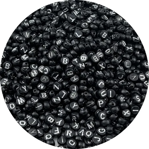 Miniatura 19 de 1000 cuentas redondas de acrílico del alfabeto para la fabricación de joyas y manualidades (cuentas blancas de letras coloridas)