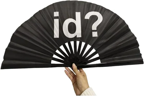 Miniatura 6 de Ventilador de mano decorativo para rave, grandes abanicos plegables para festivales, Drag Queen y Burlesque, bonitos accesorios holográficos