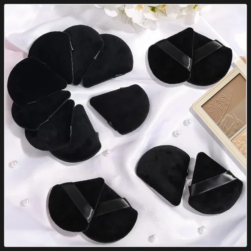 Miniatura 5 de Thrilez 20 piezas Borlas de Polvo Triangulares, Borlas para Polvo Suelto, Borlas de Maquillaje para Polvo Facial, Borlas para Polvo Fijador