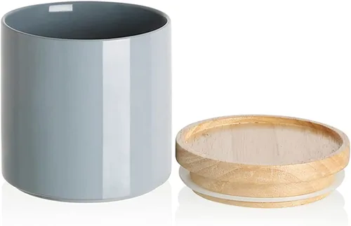 Miniatura 22 de Sweejar Kitchen Canisters - Tarro de cerámica para almacenamiento de alimentos, recipientes apilables con sello hermético y tapa de madera