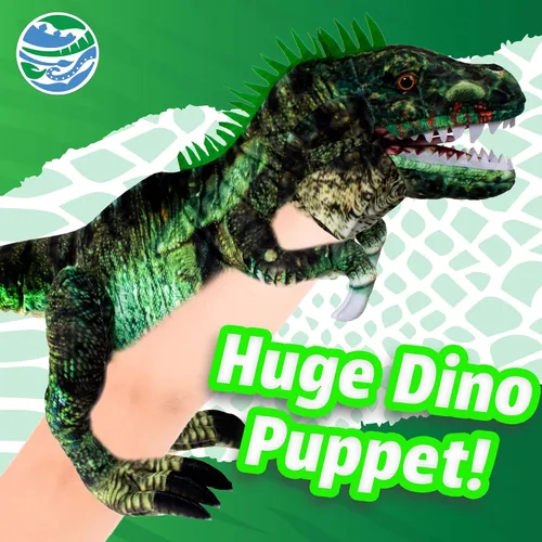 Miniatura 5 de Real Planet Marioneta T-Rex de 36 pulgadas, juguete de peluche de dinosaurio para niños, más de 2 pies de largo, marioneta gigante de mano