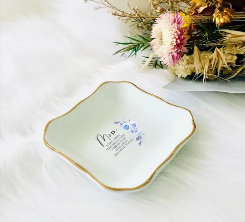 Miniatura 2 de Plato de cerámica para baratijas, regalo de cumpleaños para mamá, abuela, madrinas, tía, madre de la novia, madre del novio, regalo de boda