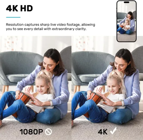 Miniatura 6 de Mini cámara de seguridad 4K, cámara inalámbrica WiFi, pequeña cámara portátil HD para niñera con detección de movimiento, almacenamiento en la nube