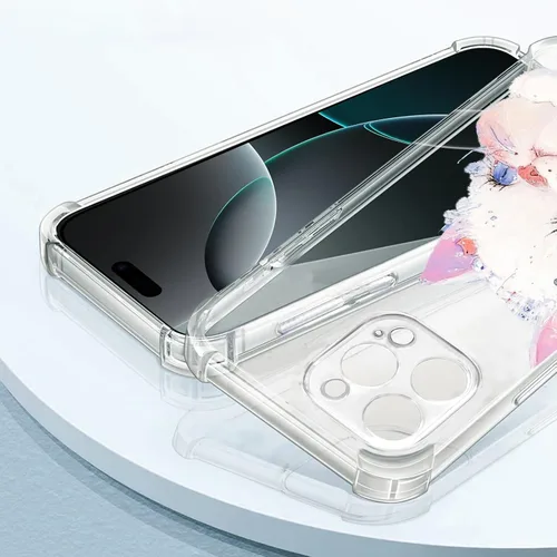 Miniatura 3 de Roemary Buffertech - Funda estética de gato para iPhone 13 con diseño de gatito, patrón estético rosa con protector de pantalla
