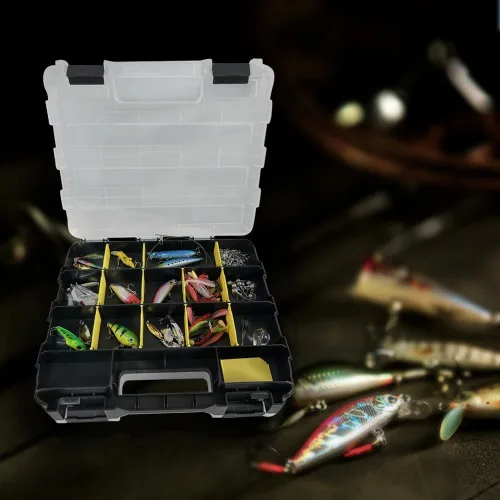 Miniatura 7 de Organizador de Almacenamiento Caja de Herramientas, TONGQI Caja de Piezas Pequeñas de 34 Compartimentos de Doble Cara con Separadores de Plástico